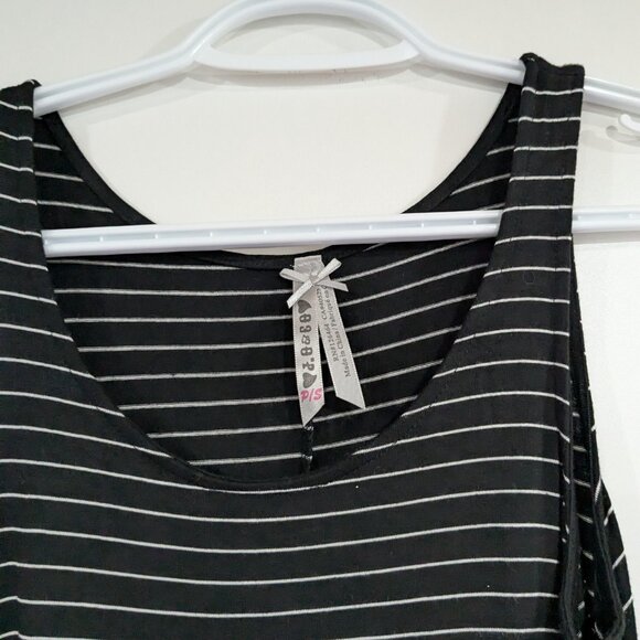 Jo & Co Striped Jersey Swing Dress Black White Size Small - Picture 2 of 4